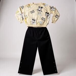 Girls Zara Old Navy Bundle Set Mickey Sweater Wideleg Sweatpants 8/9